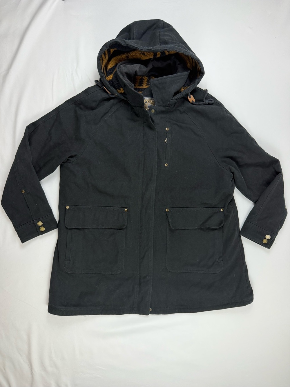 Pendleton St Helena Women’s XL Black Sherpa Lined Hooded Canvas Coat